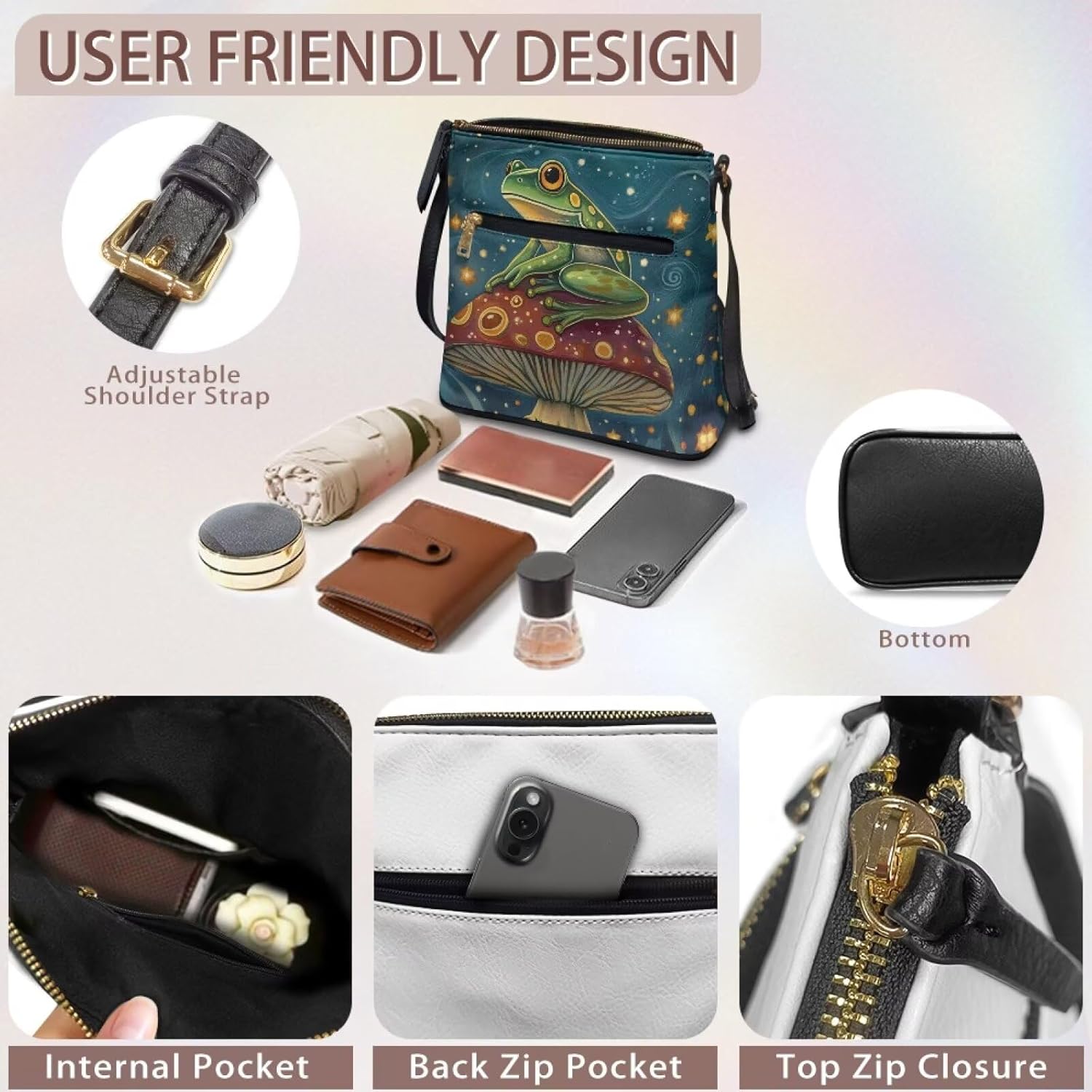 Crossbody Bags for Womens Leather Tote Purses Hobo Satchel Shoulder Handbags with Adjustable Strap