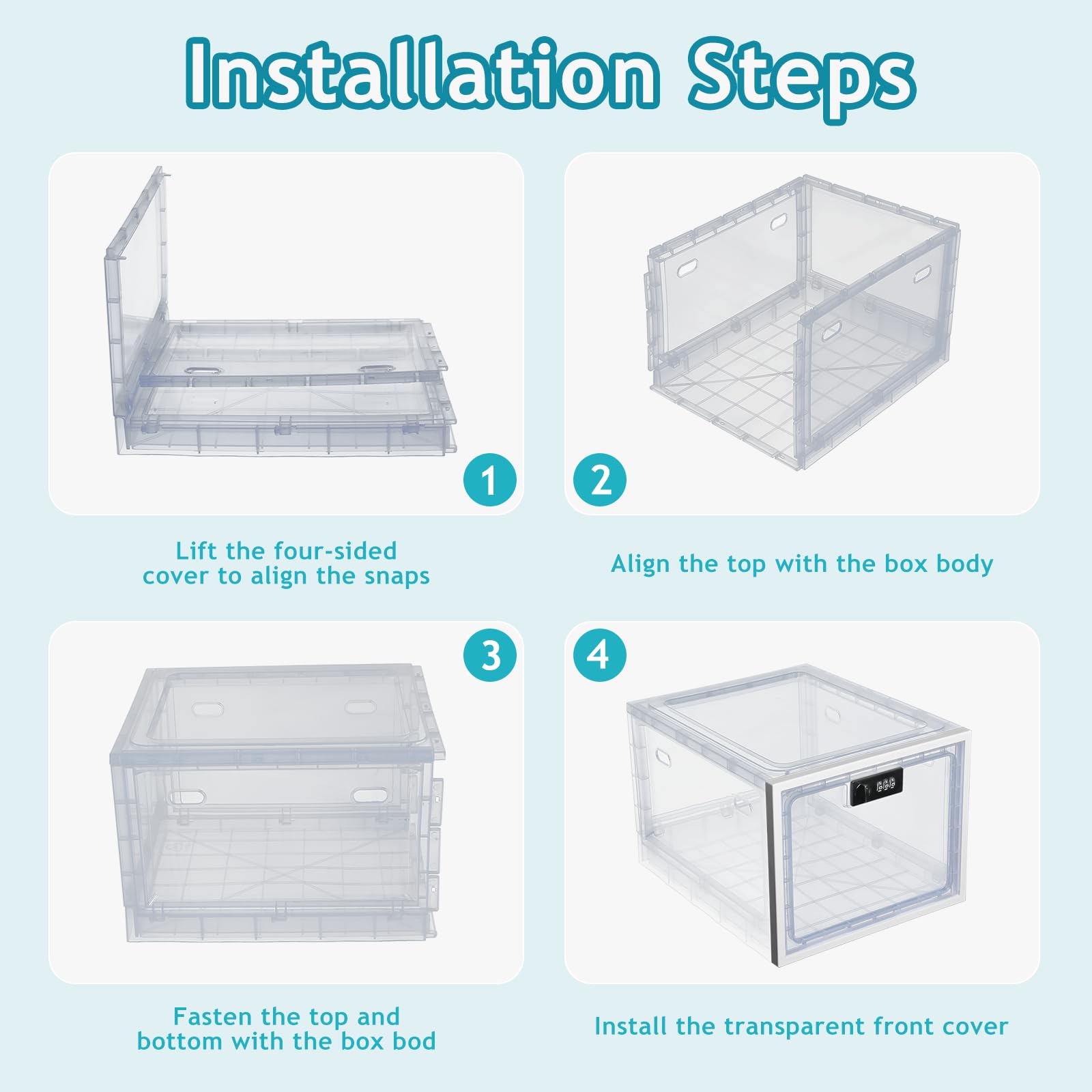 Gekufa Boîte Verrouillable pour Médicaments 2 Pièces, Boîte à Pharmacie Transparente Verrouillable, Boîte de Rangement Verrouillable pour Médicaments Collations et Appareils Électroniques (Blanc)