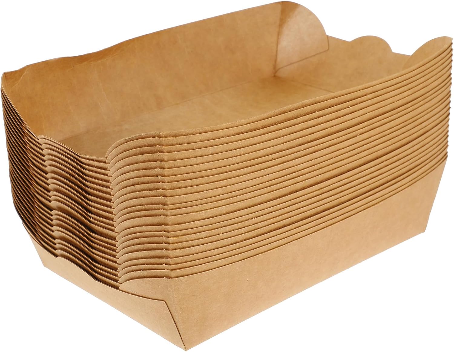 100pcs French Fries Boxes Paper Food Packing Boats Kraft Paper Material Takeout Containers