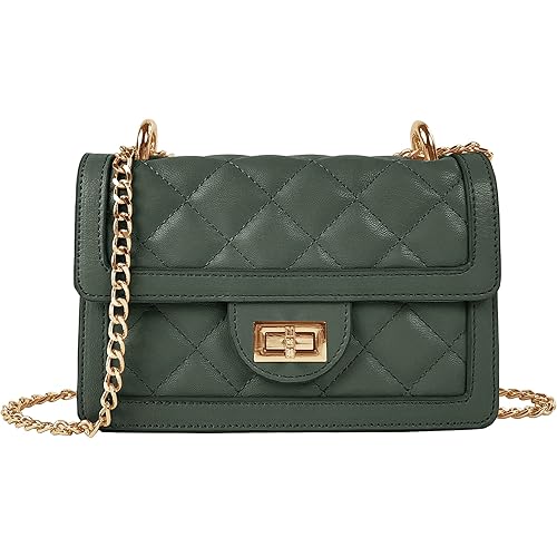 SG SUGU Small Quilted Crossbody Bag, Trendy Designer Mini Shoulder Bag, Phone Wallet Purse for Women