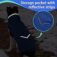 Vista 4 de MIGOHI - Abrigo de invierno cálido para perros - Chaqueta de invierno para perro, chaleco reflectante con forro polar, resistente al viento