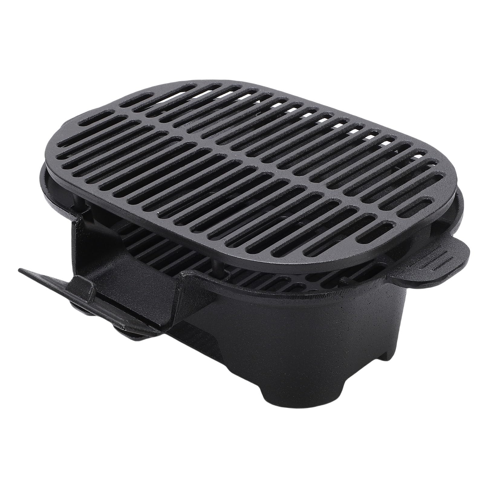 Vikye Grill de Camping en Fonte Compacte, Barbecue Hibachi pour Cuisson en | Rétention de chaleur longue durée, Cuisson efficace avec un minimum de charbon de bois, Conception portable et légère,