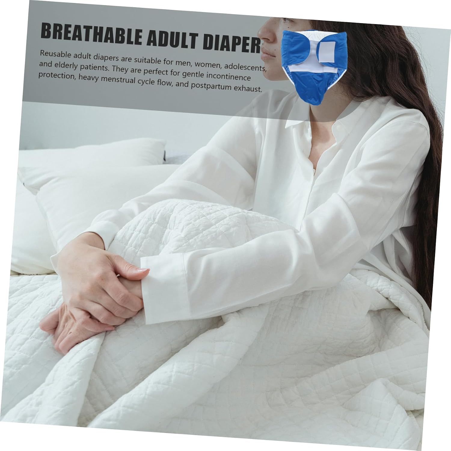 Breathable Adult Diaper Reusable Skin-Friendly Pants for Seniors High Absorption Washable and Comfortable Design for Daily Use and Overnight