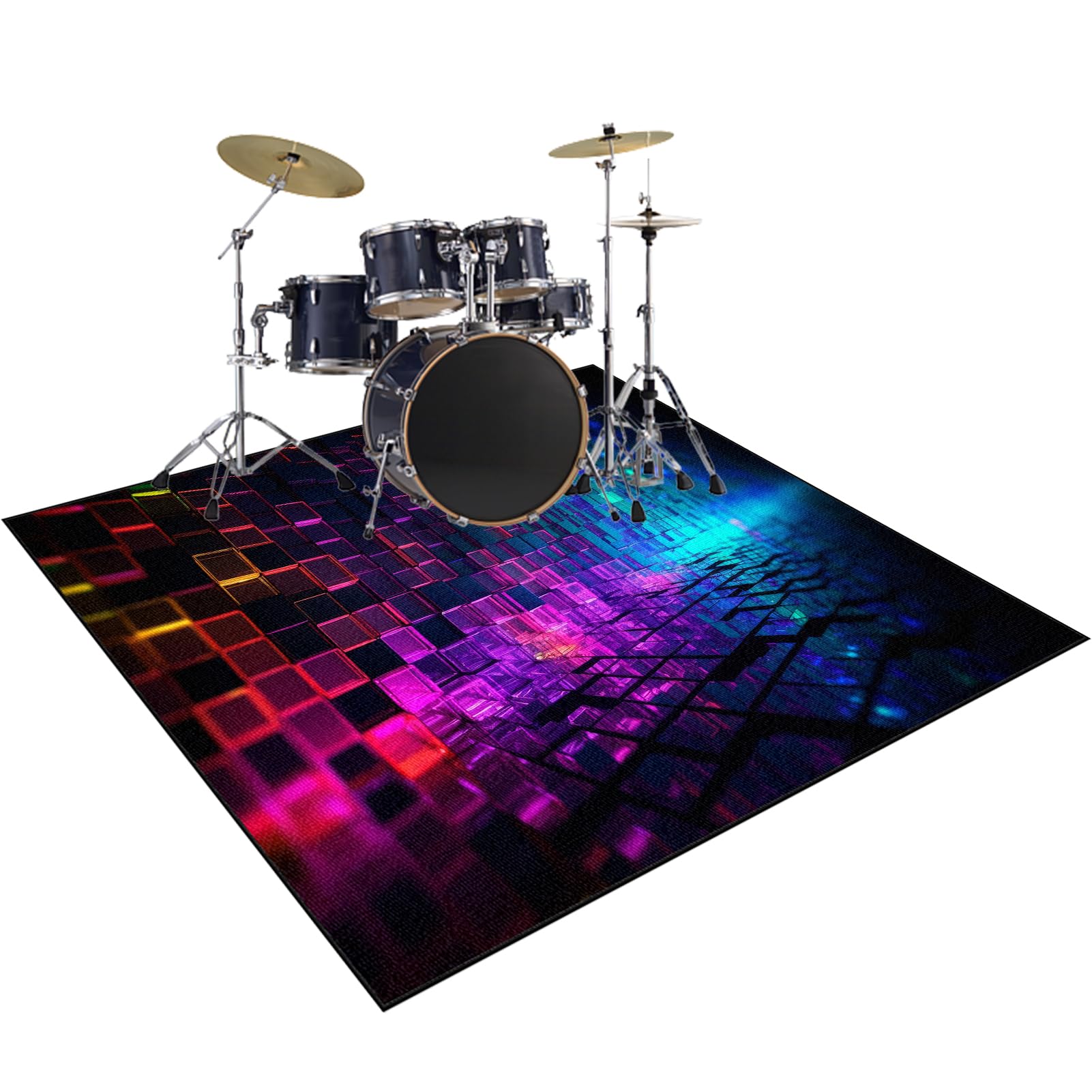 120 x 100 cm Soundproof Drum Carpet Drums Mat Professional Drum Rug Drum Mat Piano Soundproofing Carpet Drum Blanket Non-Slip Soundproofing Carpet for Bass Drum Snare And Other Musical Instrument Mat
