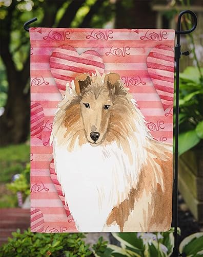 Miniatura 3 de Caroline's Treasures CK1756GF Bandera de jardín Love a Rough Collie para buzón, bandera decorativa para patio exterior, obras de arte de patio,
