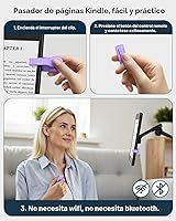 Vista 2 de [Compatible con Fundas] Anillo Girador de Página con Control Remoto para Kindle Paperwhite Oasis Scribe Kobo eReaders, Controles Remotos de Cámara