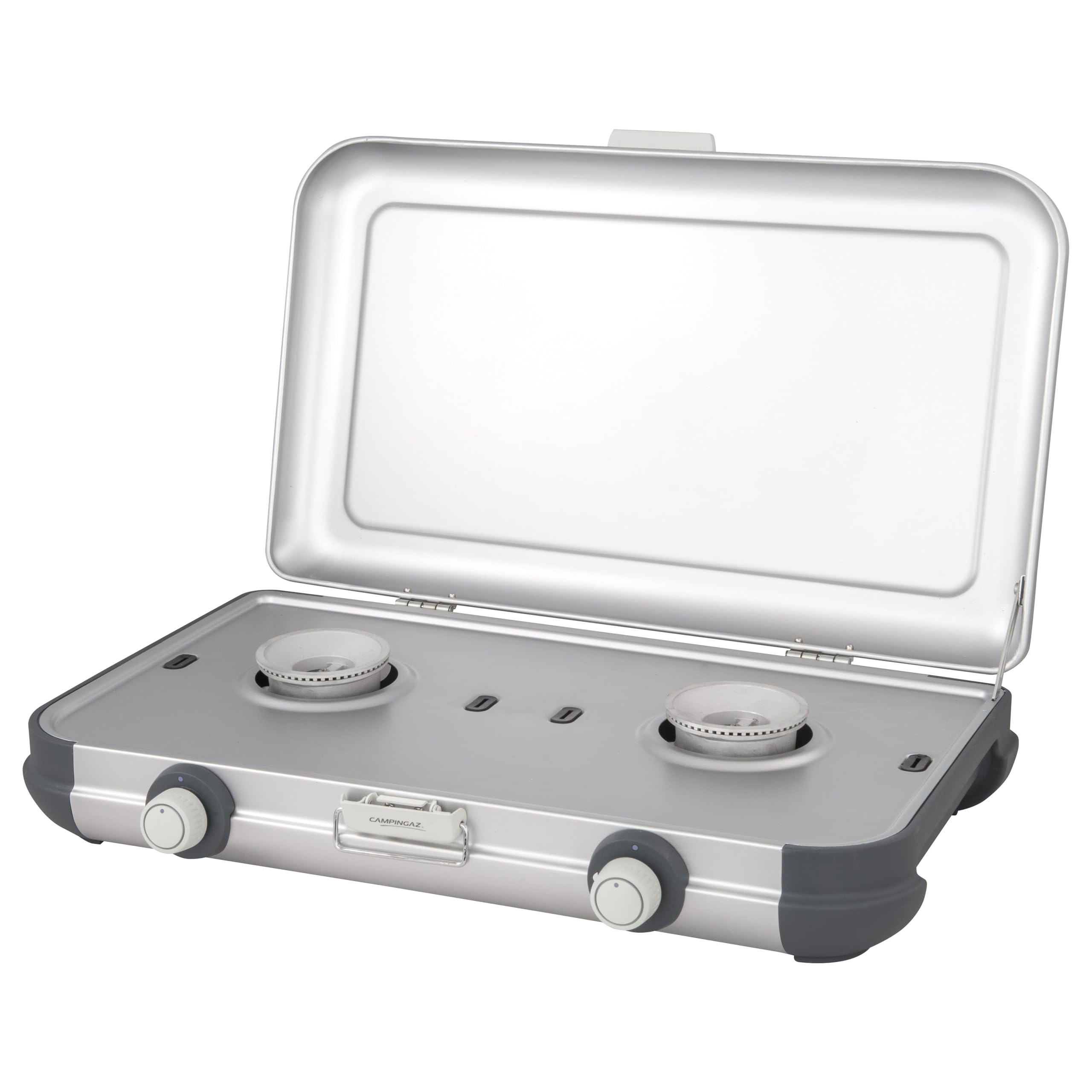 Campingaz Camping Kitchen 2 CV Gas Stove | Hornillo Portátil de Sobremesa para Camping y Picnic – 2 Quemadores | 2 x 2000 W, Blanco