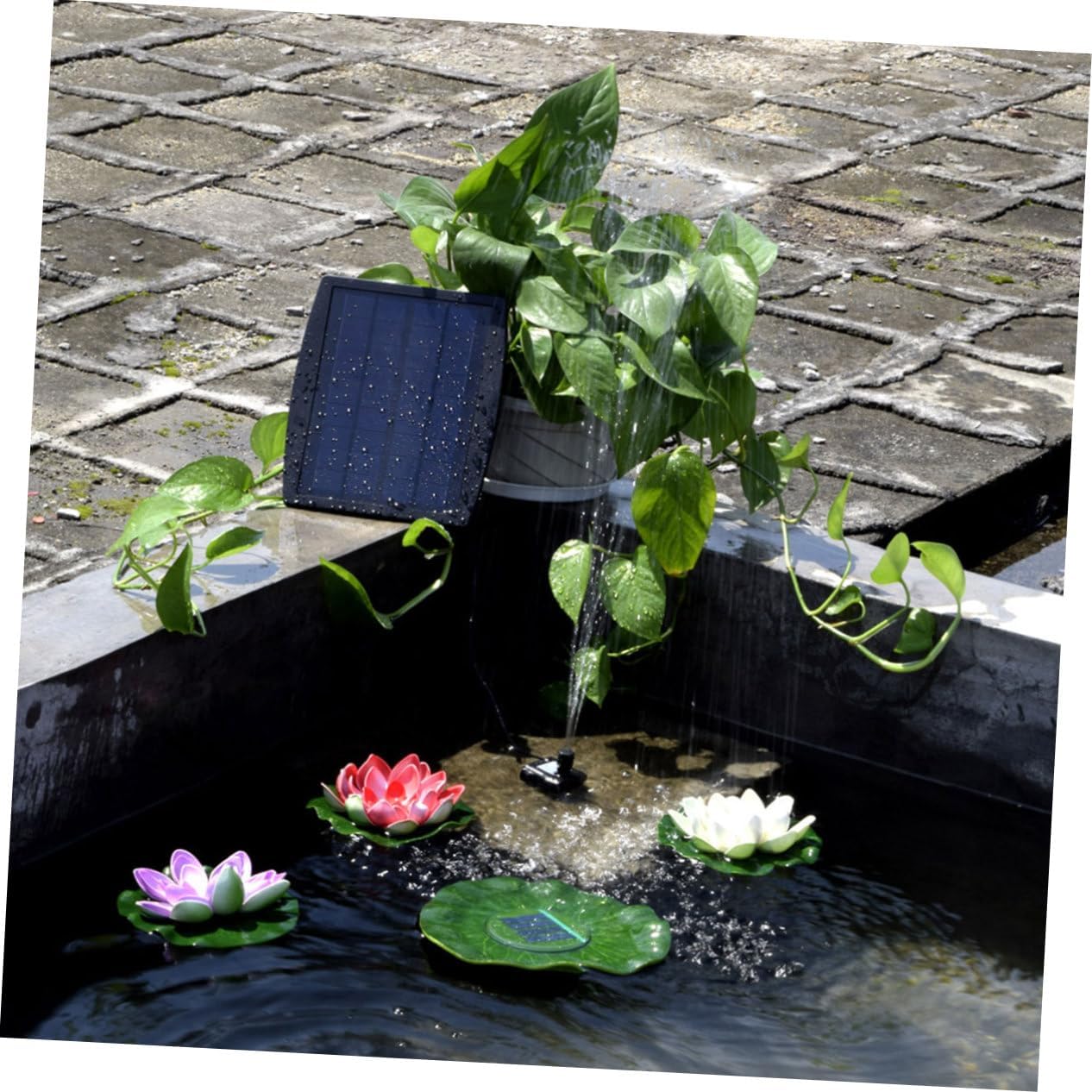 2.5w Solar Powered Fountain Pump Kit Rate for Ponds Gardens Aquariums Easy to Install Height up for Outdoor Water Displays Hydroponics