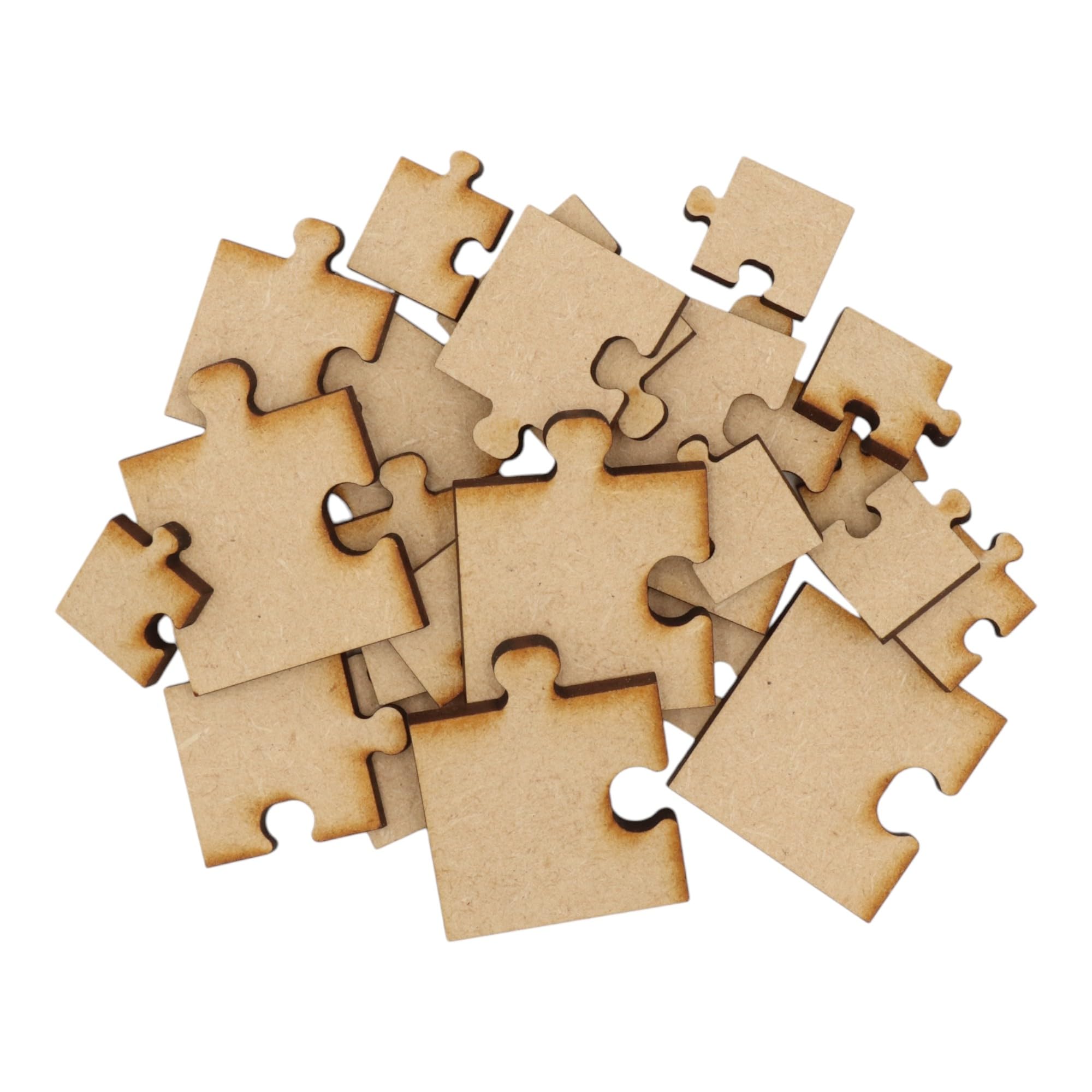 Wooden Puzzle Piece Corner Multiple Sizes - MDF Craft Shape Blank Decoration Embellishments Laser Cut DoodleTech (Size: 50mm / Pack: 10)