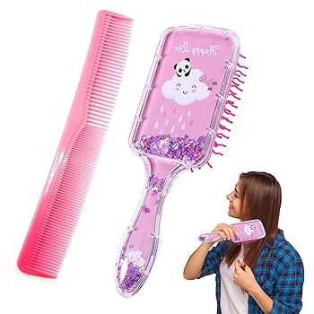 Amazon.com : 2 Packs Hair Brush and Hair Comb Glitter