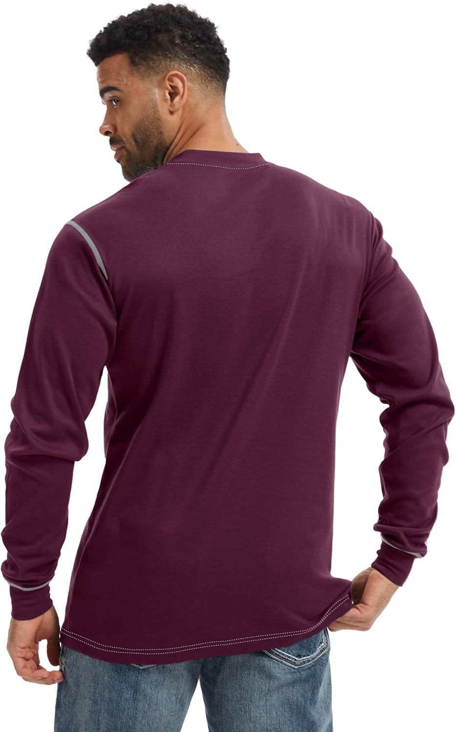 WORKWEYA FR Shirts for Men 6.5 oz Flame Resistant Long Sleeve Henley Shirt NFPA 2112/CAT2 - Image 2