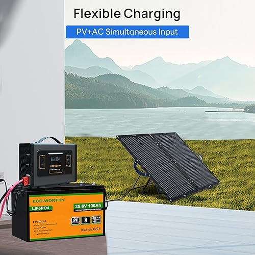 Miniatura 4 de ECO-WORTHY Cargador inversor portátil de 2000 W, controlador solar MPPT de 25 A, entrada de paneles solares de 500 W para batería de litio LiFePO4