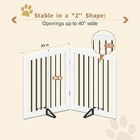 Vista 5 de Puerta independiente para mascotas para perros, puerta plegable de madera para perros, barrera interior para mascotas para escaleras, puertas, patas