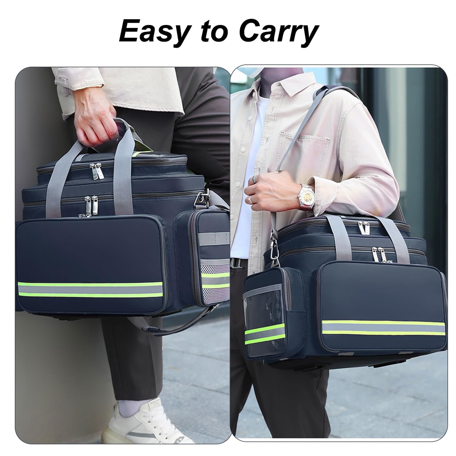 Kits De Primeros Auxilios Emergencia Vacíos, Impermeable Resistente a La Tira Reflectante Bolsa Primeros Auxilios Gran Capacidad Para Viajar, Automóvil, Lugar De Trabajo Y Al Aire Libre (solo Bolsa)