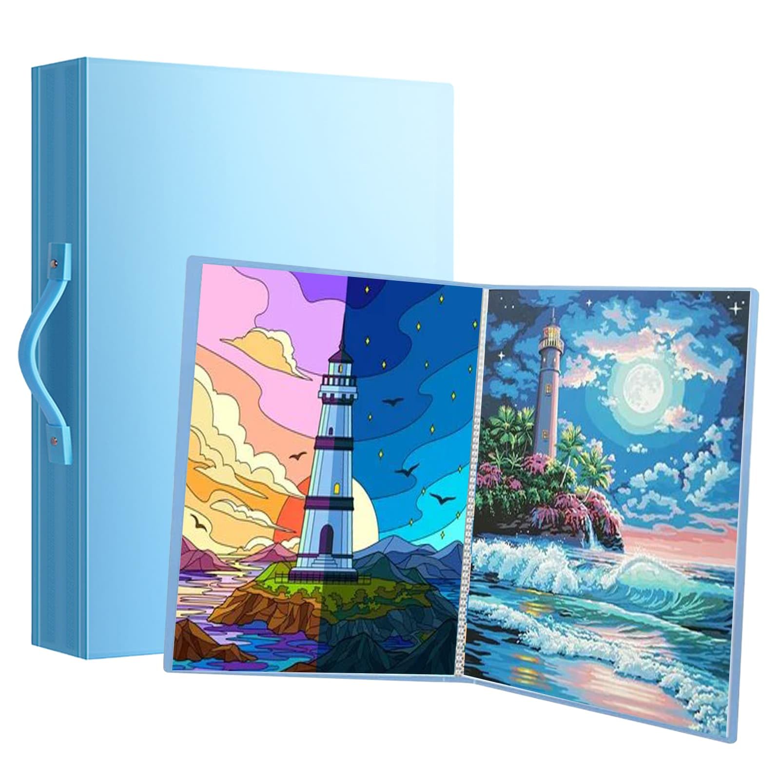 A3 Diamond Painting Portfolio 60 Pockets Diamond Painting Storage & Display Book Art Protection Folder Durable Painting Presentation Album with Buckle & Carry Handle