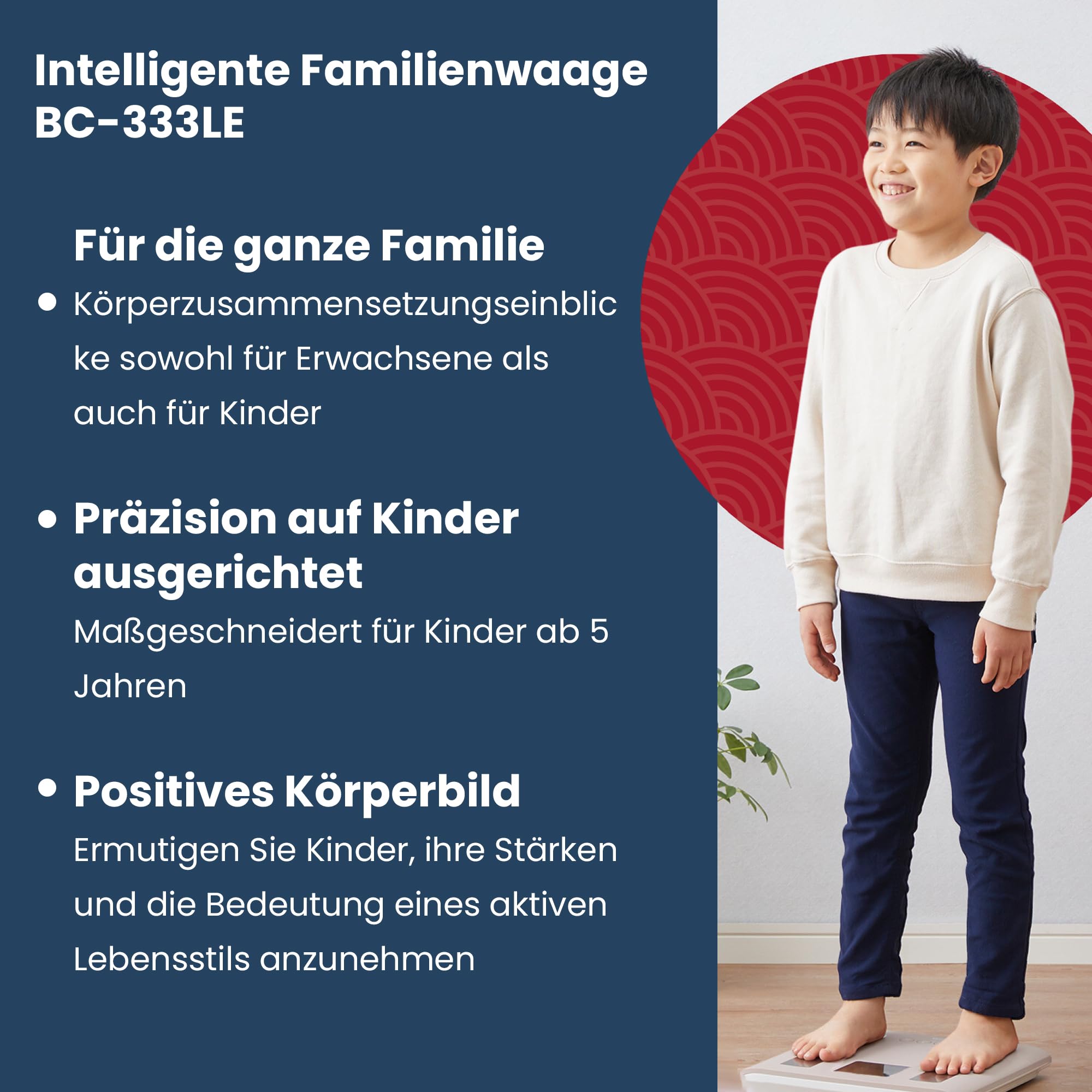 TANITA BC-333LE - Smarte Körperanalysewaage für die ganze Familie, fördert ein positives Körperbild