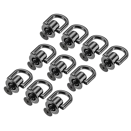 uxcell 12x10mm Ball Post Head Button Studs with D Ring for DIY Dark Gray 10pcs