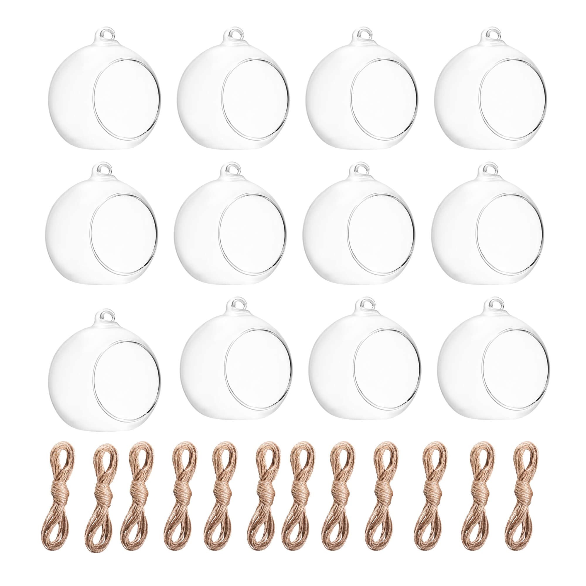 BlogBlog Hanging Glass Candle Holder, Globe Glass Tea Light Holder, Hanging Glass Vase, Flower Plants Terrarium, Glass Orbs Container, Micro Landscape DIY for Home, Office, Wedding (3.15" 12Pcs)