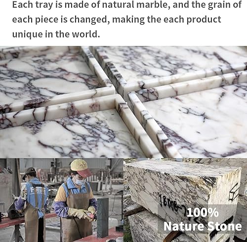 Miniatura 3 de Moderna bandeja de mármol 100% natural, bandeja para toallas de mano, organizador para servilletas de papel desechables, joyas, maquillaje,