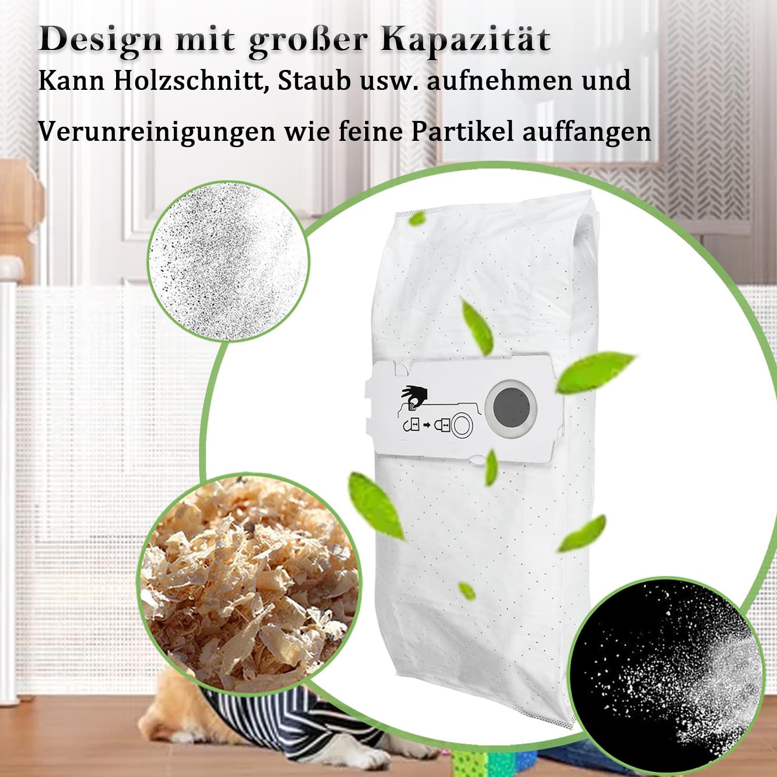 9 Stück SC-FIS-CT MINI/MIDI-2/5 Staubbeutel Ersatzteile SELFCLEAN Filtersack für Festool CT MINI/CT MIDI/CT 15 / MIDI 2019+ Staubsauger, Zubehör mit GroBer Kapazitat (204308 Ersatz Beutel)