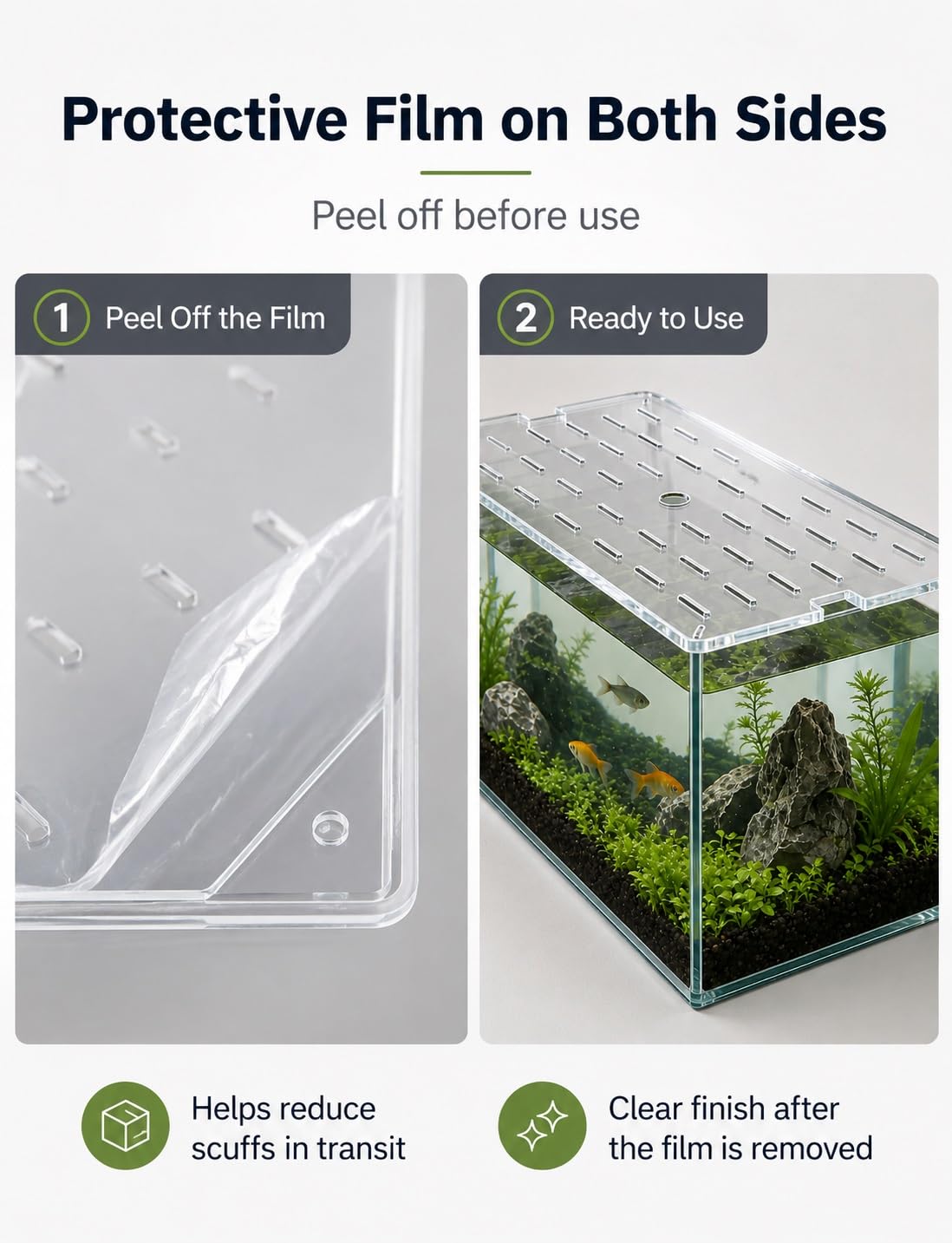 Generico Coperchio Acquario 5 mm Acrilico, lastra Trasparente per Pesci e Tartarughe(40x70cm)