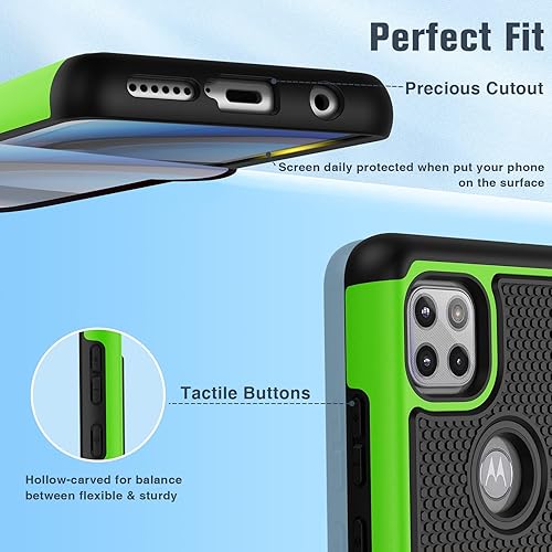 Miniatura 7 de BNIUT Funda para Motorola One 5G Ace (One 5G UW Ace) funda protectora de doble capa resistente para teléfono celular, a prueba de golpes, con