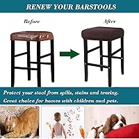 Vista 5 de HFCNMY Fundas de Taburete Rectangulares, Paquete de 4 Fundas Elásticas Rectangulares para Taburete de Bar Fundas de Taburete de Tocador Jacquard