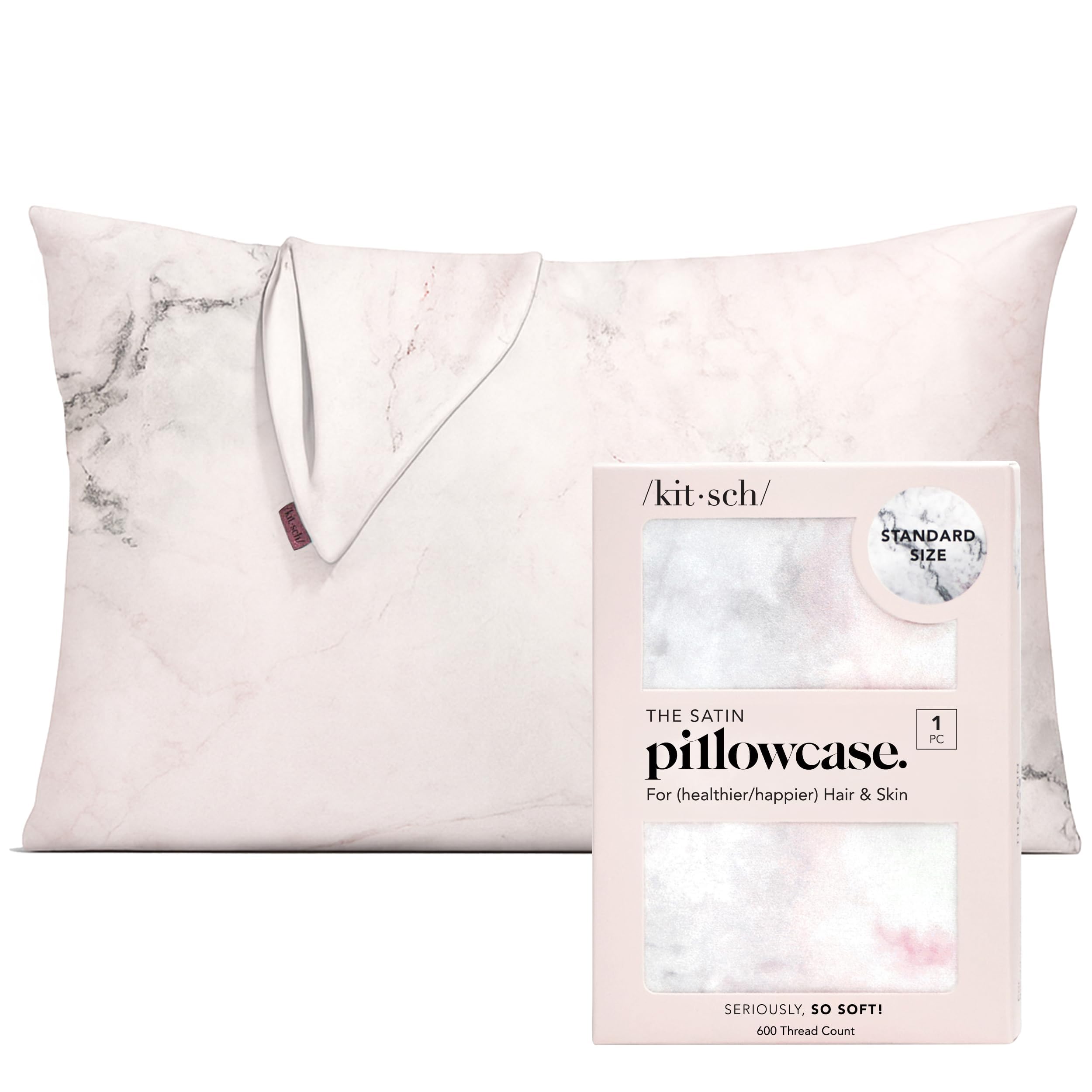 Amazon.com: Kitsch Satin Pillowcase with Zipper for Hair & Skin