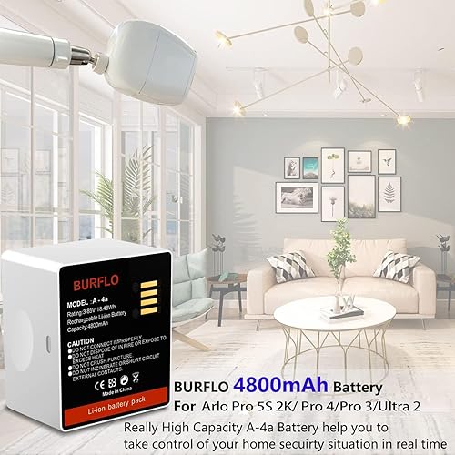 Miniatura 6 de Paquete de 2 baterías recargables para cámaras Arlo Pro 5/5S 2K/Arlo Pro 3/Pro 4/Ultra/Ultra 2, modelo A-4A, ‎VMA5400 VMC4040 VMC4040P VMC5040