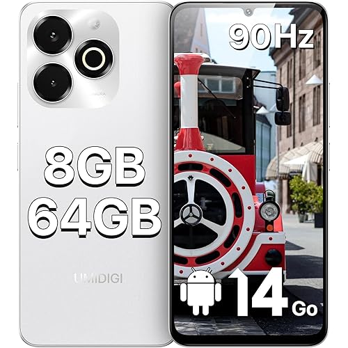 UMIDIGI G9X Unlocked Cell Phone,6.75" 90Hz Display Smart Phone,Android 14 Phone,5000mAh,Octa-Core 8(4+4)+64GB 1TB,Face ID Unlock,4G Dual SIM Phone,GPS,FM Radio,Show captions,Unlocked Android Phones