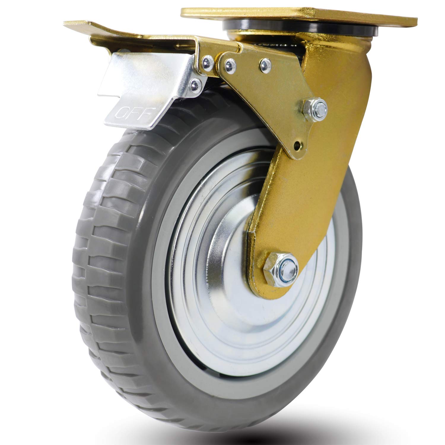 Dr.Luck 8 Inch A41 Heavy Duty Caster Series 770Lbs Capacity Polyurethane Extra Hard PU with Tyre Vei