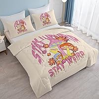 Vista 107 de SOULZZZ Juego de ropa de cama retro hippie tamaño matrimonial, edredón floral de hongos margaritas para niñas y mujeres, edredón negro con 2 fundas