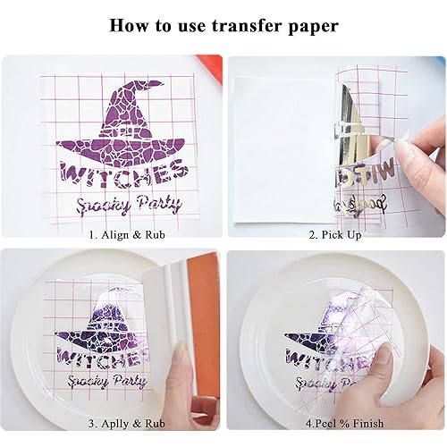 Miniatura 5 de Cinta de transferencia para vinilo, papel de transferencia transparente de 12 x 40 pulgadas con 3 hojas de teflón, 2 rollos de cinta resistente al