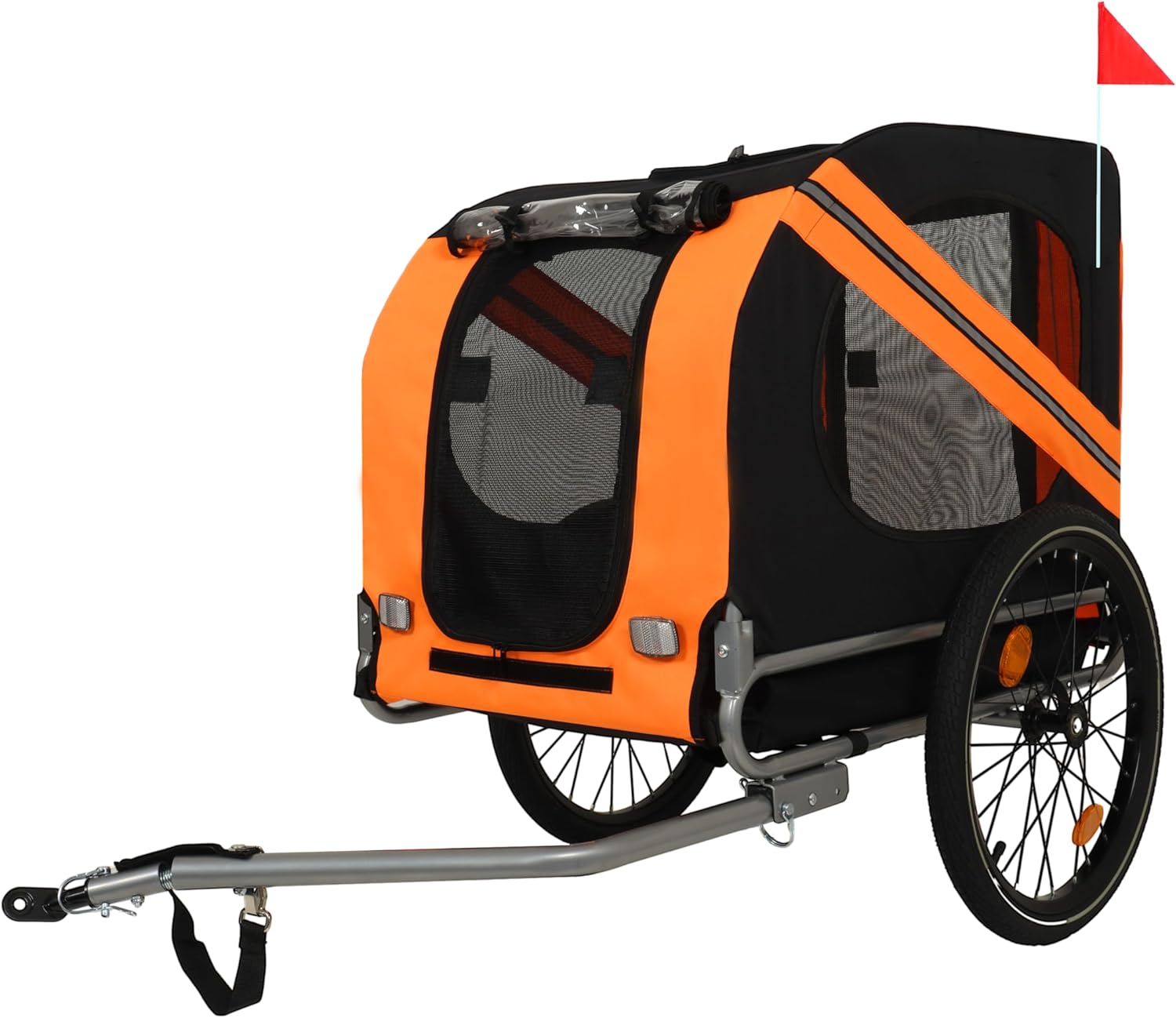 Dog Bike Trailer, Dog Cart for Bicycle, Large Folding Bike Trailer for Dogs 88LB Capacity All-Terrain Pet Carrier, Durable Steel Frame for Cycling, Jogging, Camping & Outdoor Adventures