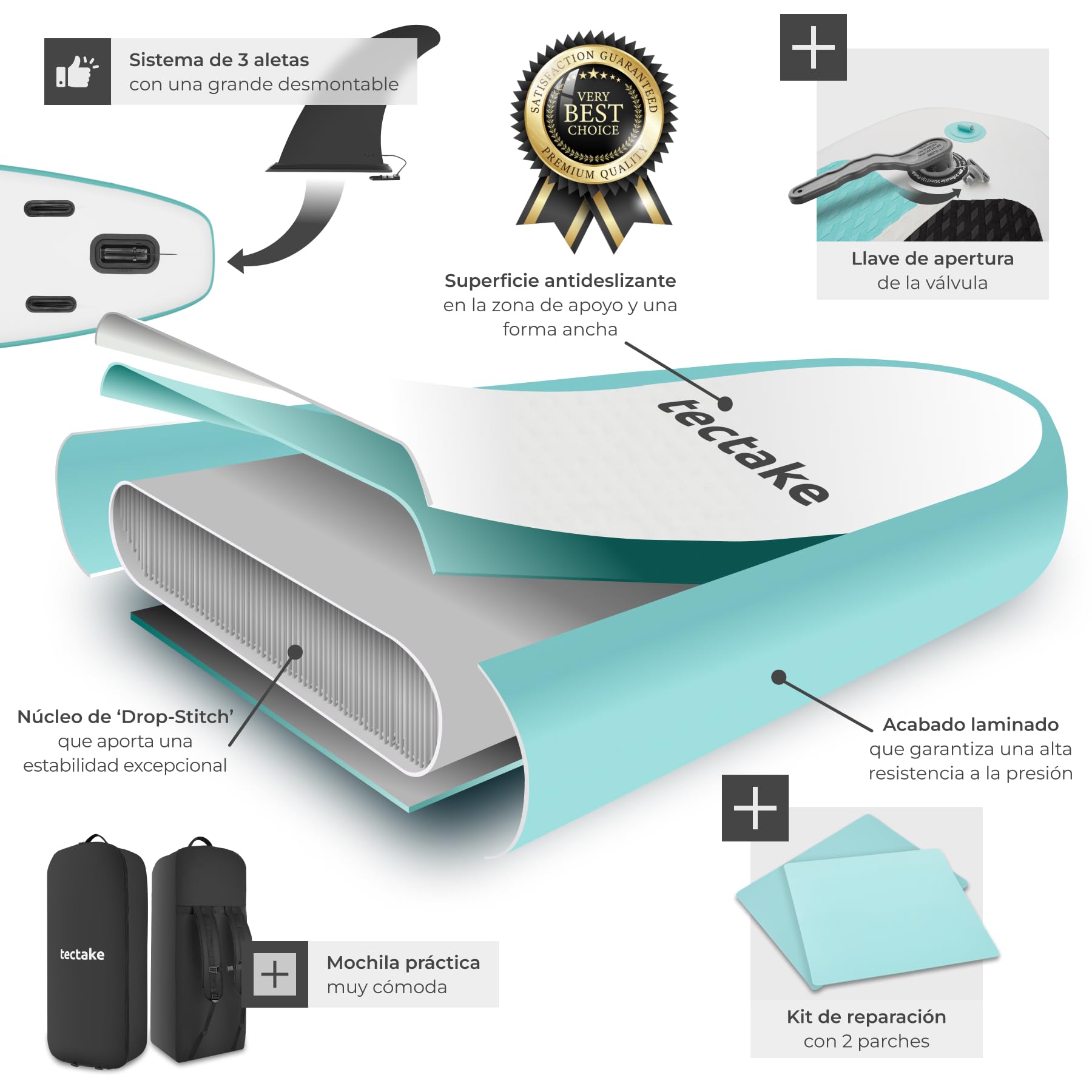 tectake® Tabla Sup Hinchable Kayak Convertible