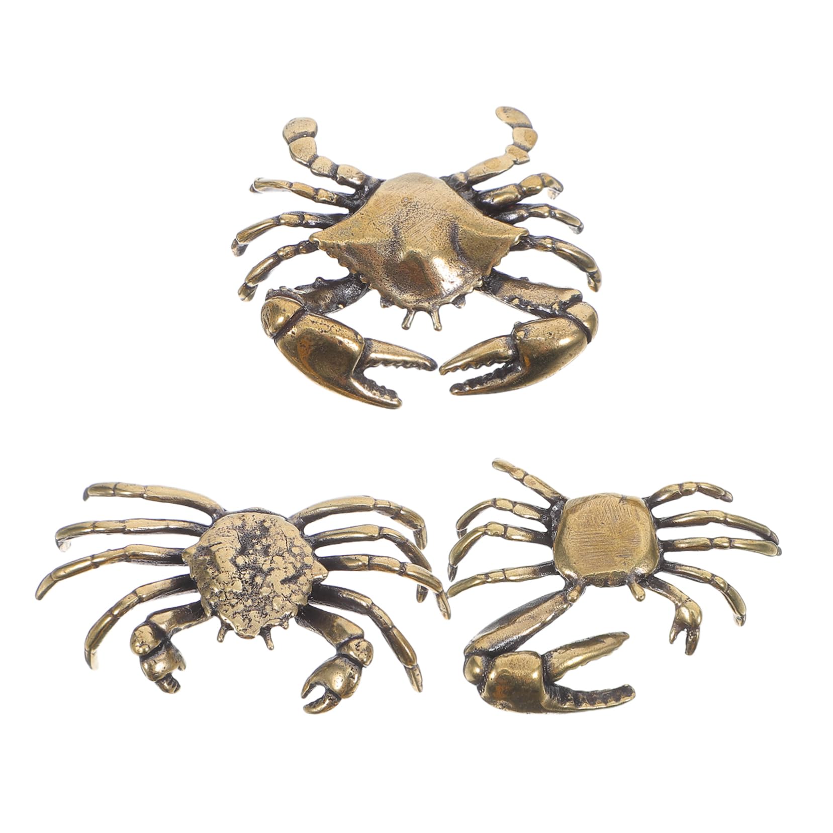 Décorations de crabe de bureau rétro en laiton 3 ensembles - 8