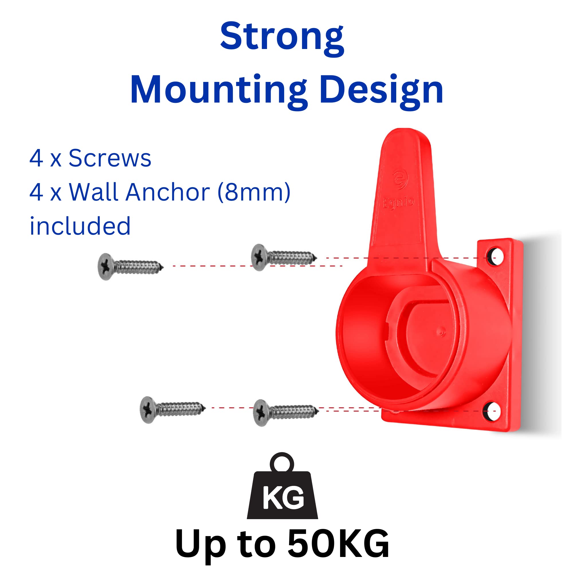 EGNIO Support Câble Chargeur Voiture Électrique Type 2 Verrouillable - Support Mural Avec Cadenas - Station Charge EV
