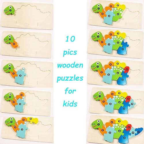 Miniatura 4 de Rompecabezas de madera para niños de 3 4 5 6 años, rompecabezas de animales, juguetes de aprendizaje Montessori para niños (paquete de 3),
