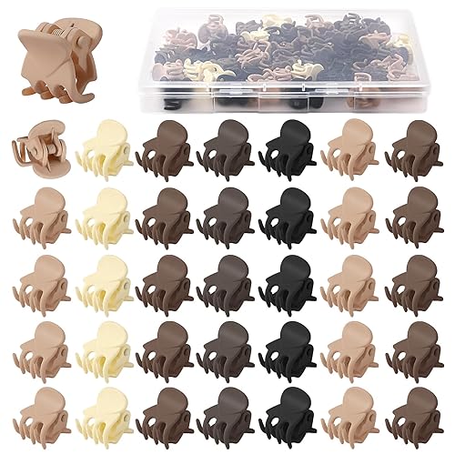 Miniatura 5 de JANYUN 48 piezas de mini pinzas para el pelo negras, pequeñas pinzas para el pelo de plástico para mujeres y niñas con cabello fino, pinzas Negro