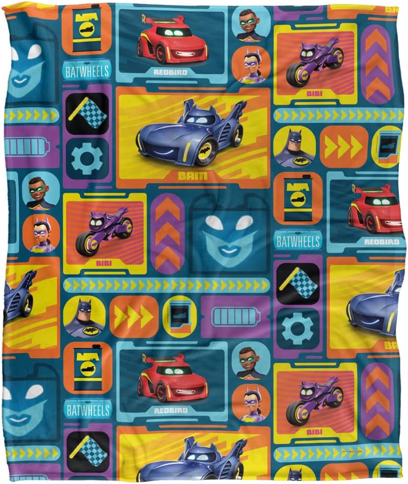 Batwheels Blanket, 50"x60" Cars AOP Silky Touch Super Soft Throw Blanket