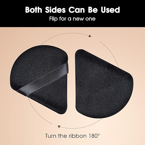 Miniatura 7 de 6 piezas de polvos triangulares para polvo facial, soplo de maquillaje triangular, para fijar polvo, triángulo, terciopelo, aplicador de maquillaje