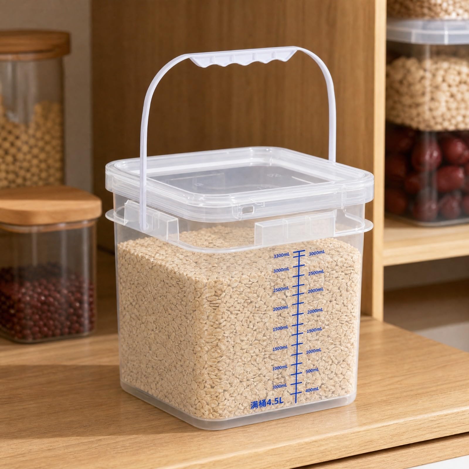 Baoblaze Secchio Quadrato Trasparente in PP Multifunzionale Secchio con Coperchio e Manico Ribaltabile Salvaspazio per Ripostiglio, Garage, Officina, 20L