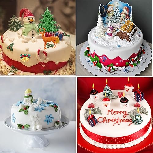 Miniatura 4 de 6 moldes de Navidad de silicona, mini moldes de fondant de Navidad, copo de nieve, árbol de Navidad, reno, Papá Noel, hojas de acebo, caramelo,