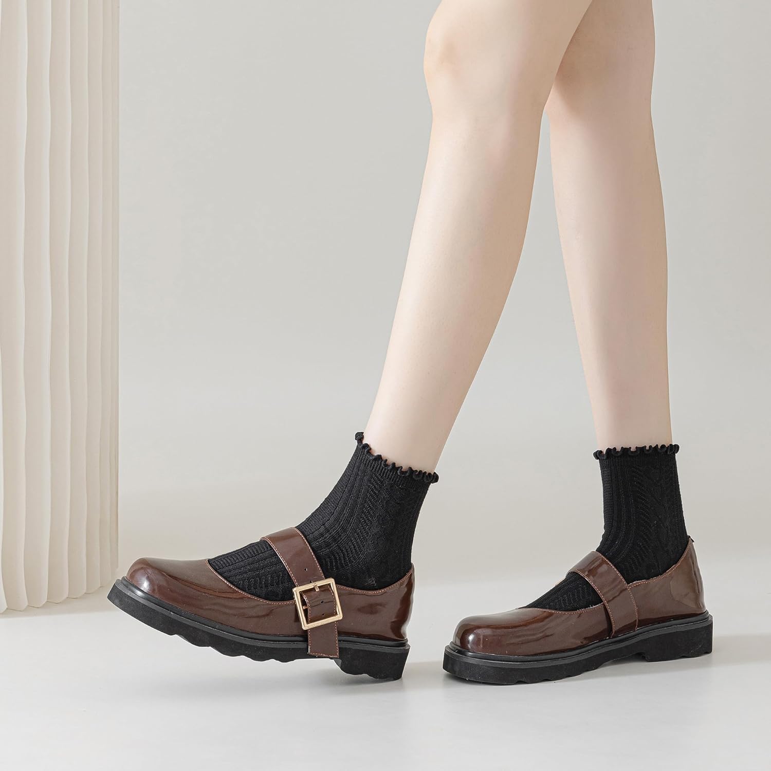 Mcool Mary Womens Ruffle Socks, Casual Ankle Socks Soft Breathable Cool Knit Cotton Lettuce Frilly Sock 6 Pack - Image 6