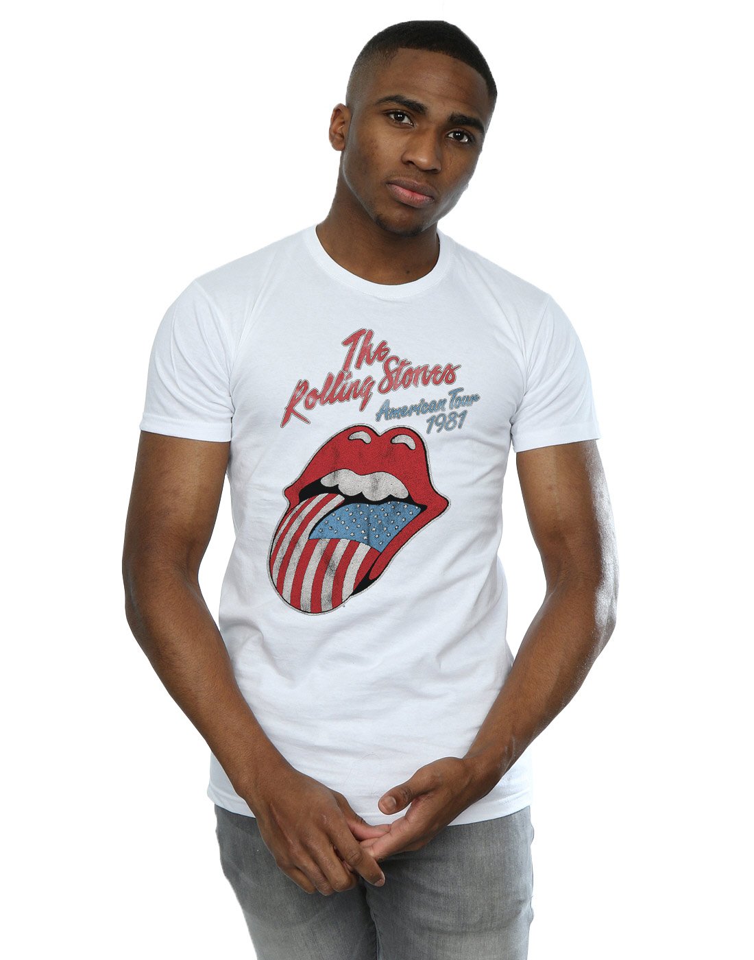 Rolling Stones Men's American Tour 81 T-Shirt X-Large White