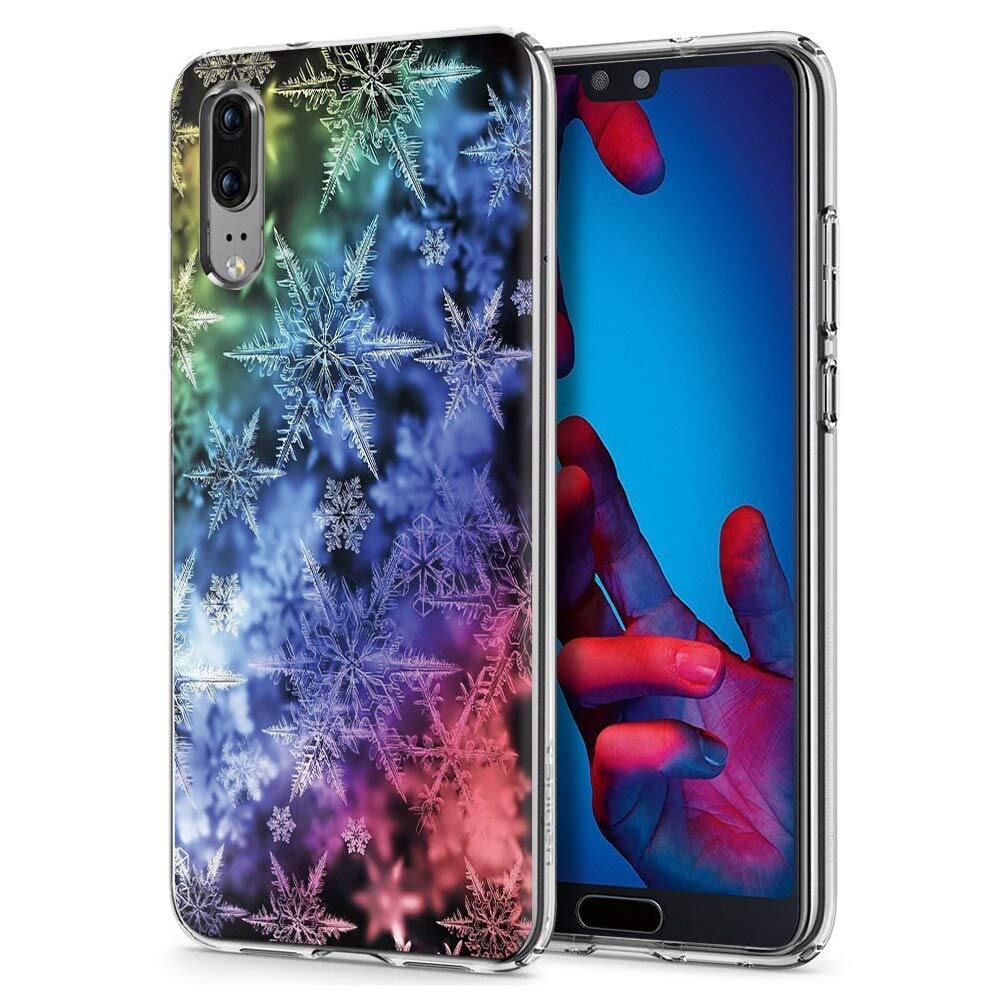 Yoedge Cover per Huawei P20 5.8 Pollici Case Silicone TPU Custodia trasparente Posteriore Custodia Sottile Protezione Cellulare Custodia per HuaweiP20 Back Case Custodie Cover - fiocco di neve