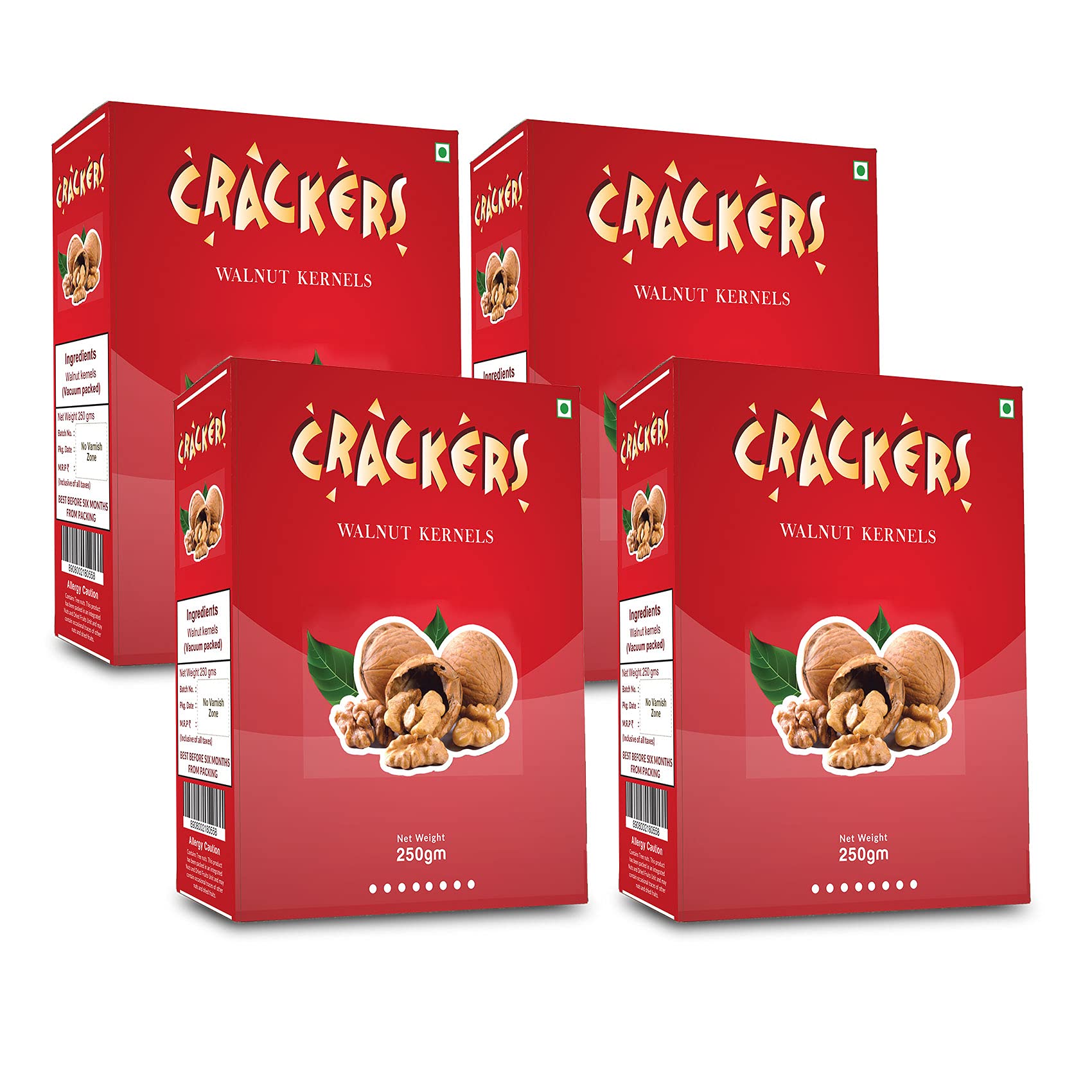 Go Crackers Kashmiri Brown Halves Dried Walnuts Kernels Without Shell, 1 KG (250g x 4) | Walnuts Dry Fruits | Organic Walnuts | Kashmiri Walnuts Kernels for Snacking & Baking (B07MKNCWXF) Amazon Price History, Amazon Price Tracker