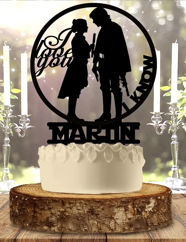 Star Wars Wedding Han and Leia Personalized Cake...