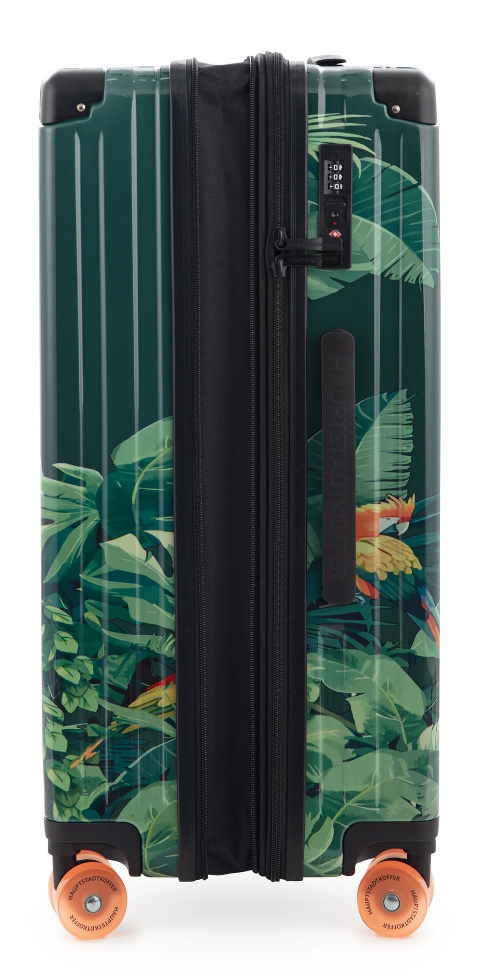 Hauptstadtkoffer Q-Damm Mittelgroßer Koffer (68 cm) 71-89 L, Design Papagei | ABS-Hartschale · TSA-Zahlenschloss · Erweiterbar · 4 Rollen · Austauschbare Ersatzteile · Aufgabegepäck · Urlaub · 1-2 Wochen