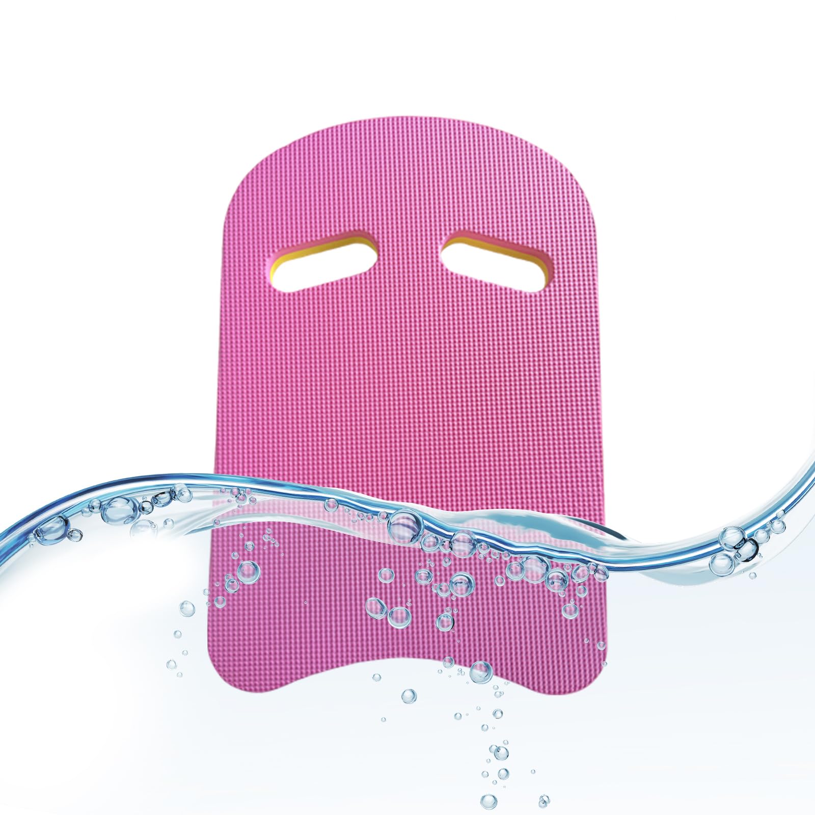 Unisex swimming board, featuring an EVA foam buoyancy board with safety hand holes. Suitable for beginners and training use, designed to enhance swimming technique. (Pink - U)